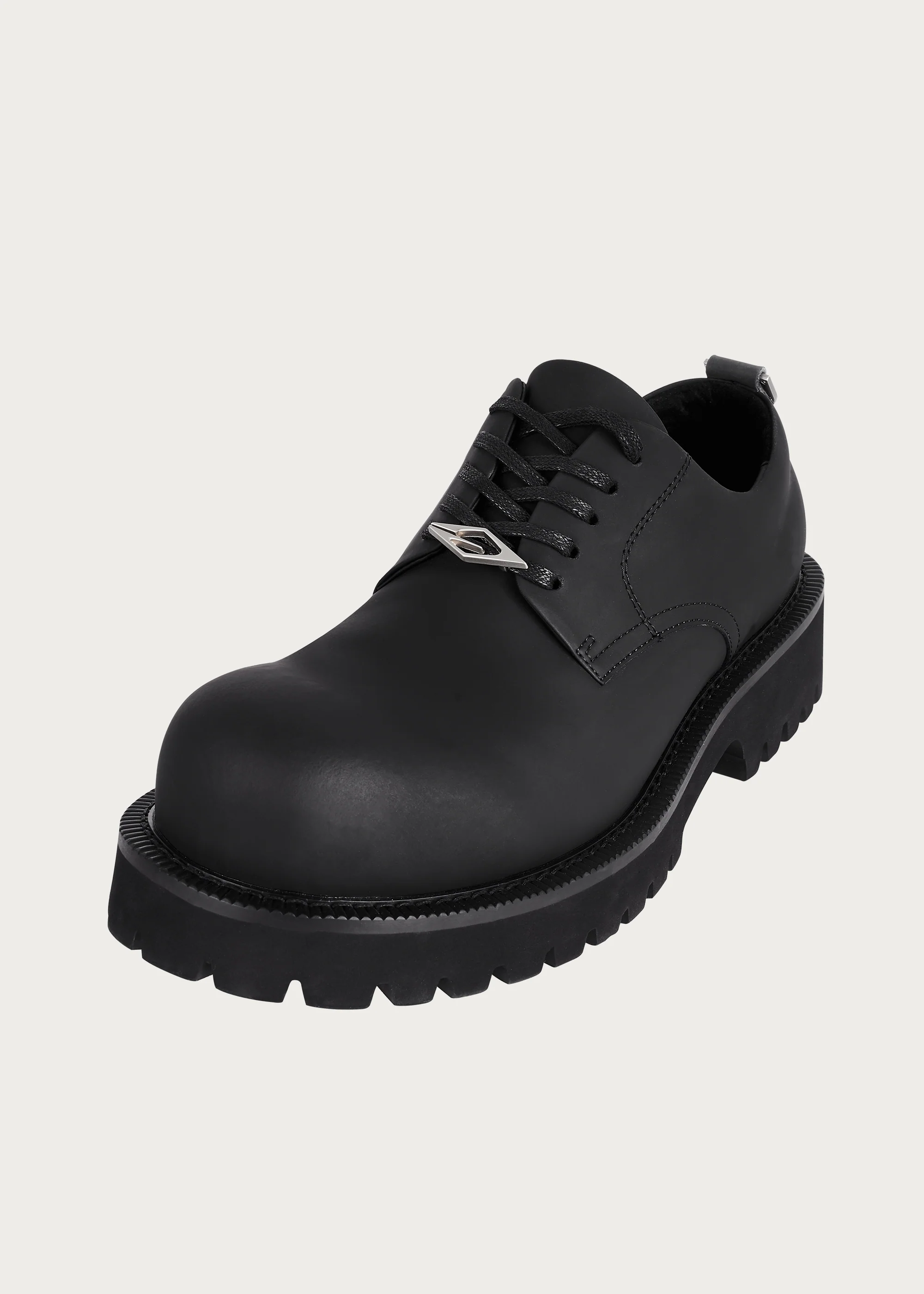 Derby shoes Chunky Round-toe Matte black - Image 5