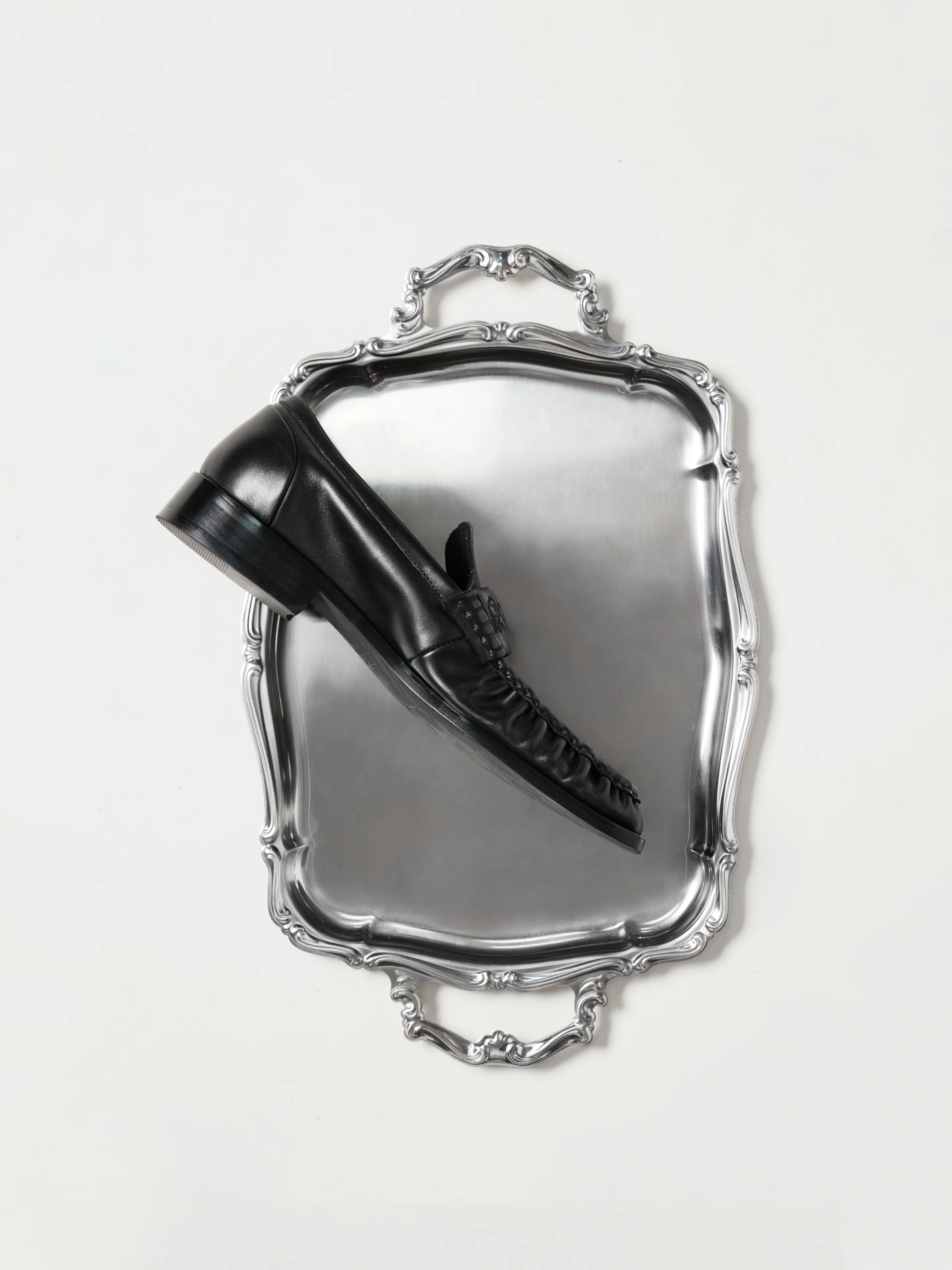 Loafers Square-toe Vine-engraved Elegant black - Image 5